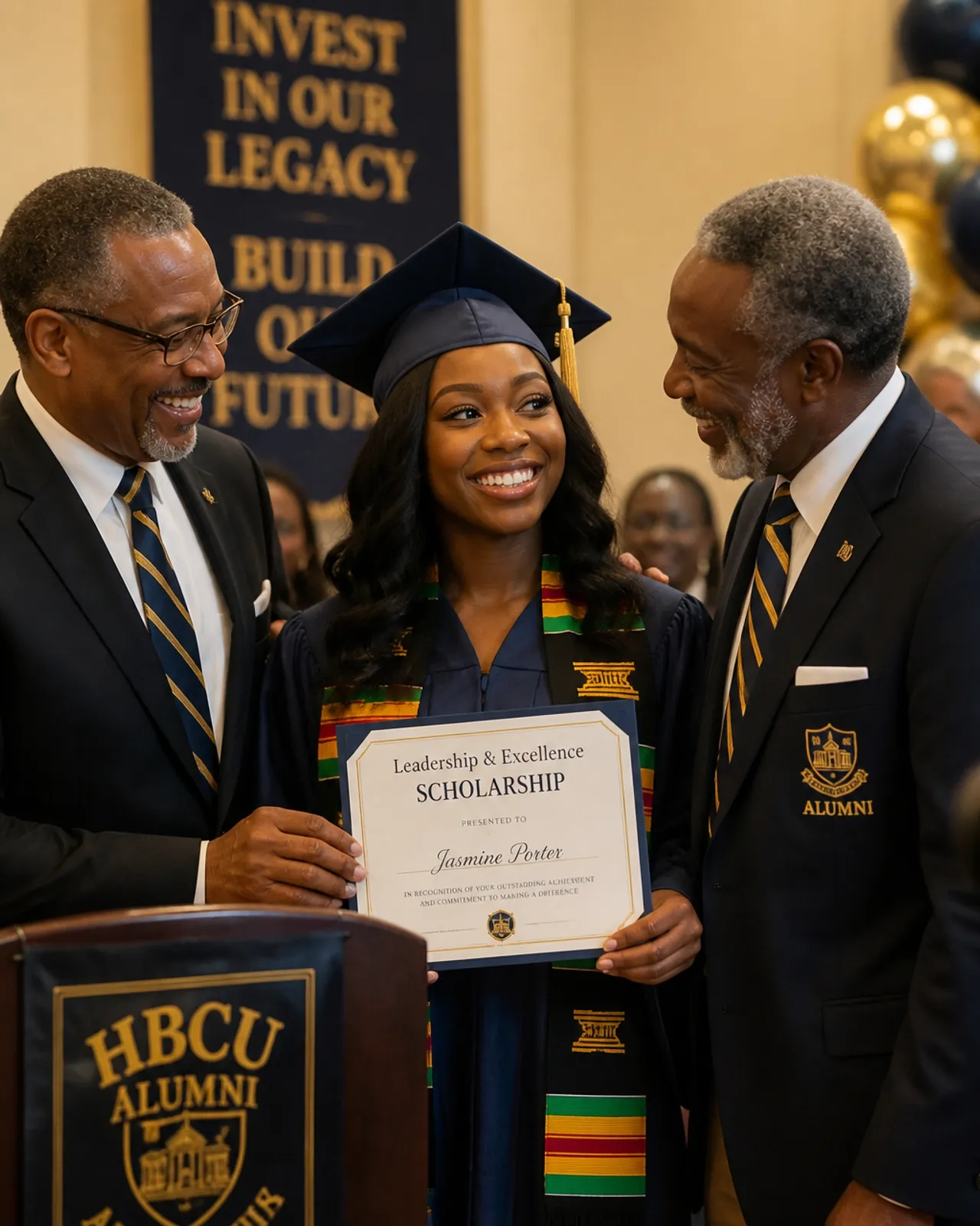 FSU student receiving a scholarship